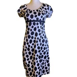 Boden Black & White Polka Dot Scoop Neck Sheath Dress, Women's Size 6